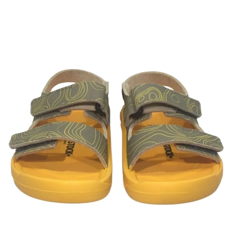 Birkenstock Kids Sandals - Yellow and Gray Khaki Size 34 NEW US 3-3.5